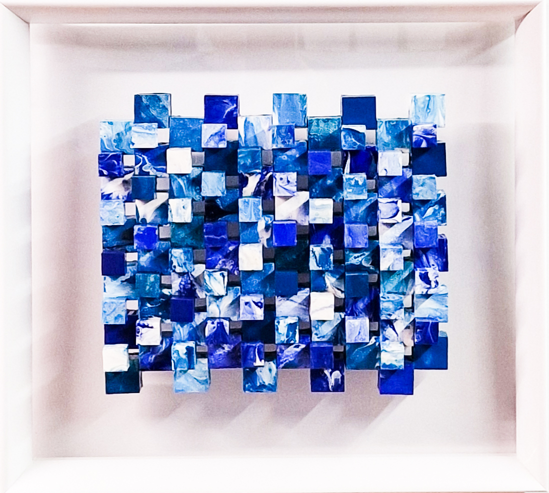 1. Variation of blues Plexiglas 48 x 44 cm 750 E 1