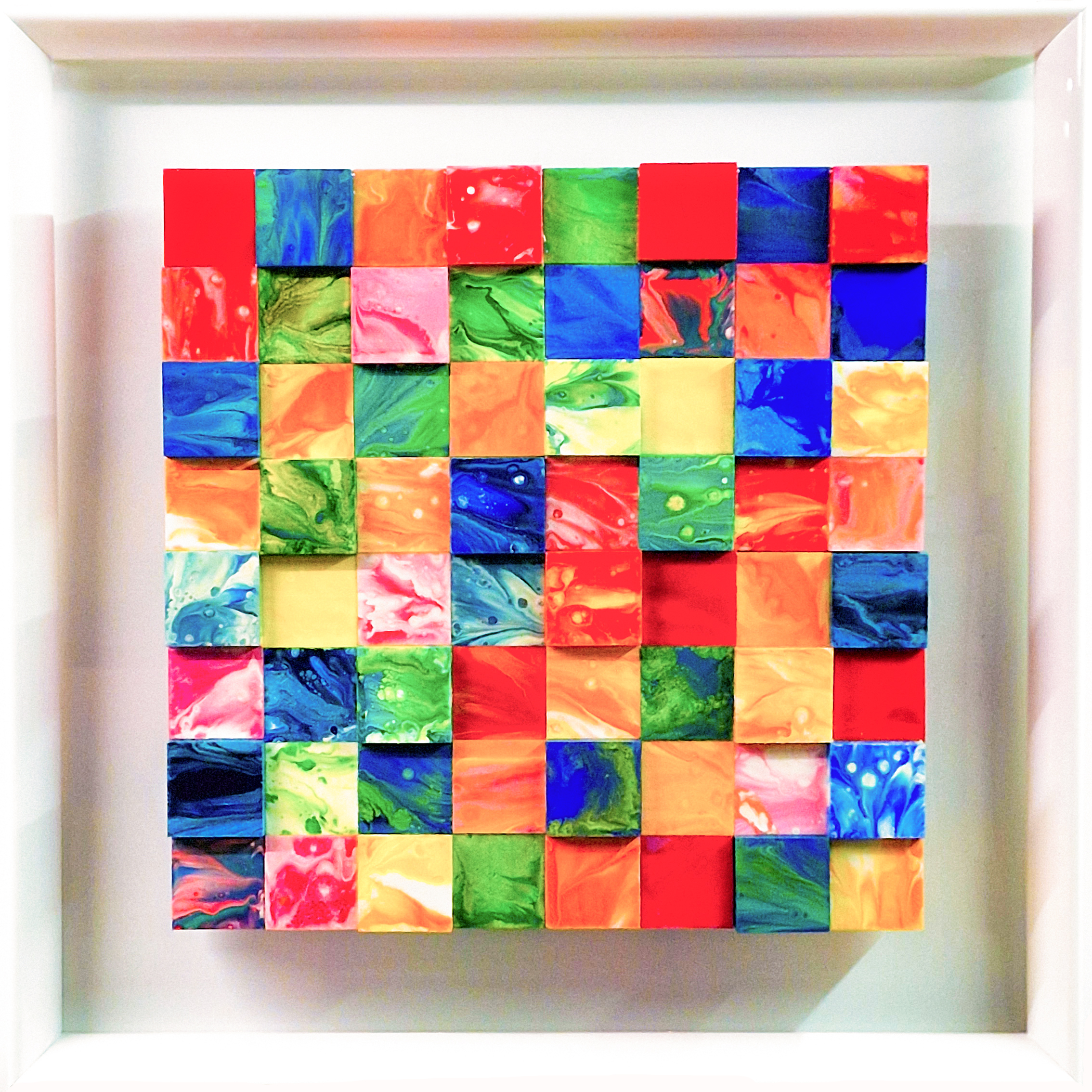 5. Multi colored puzzle plexiglas 58 x 58 cm 1.150 E 1